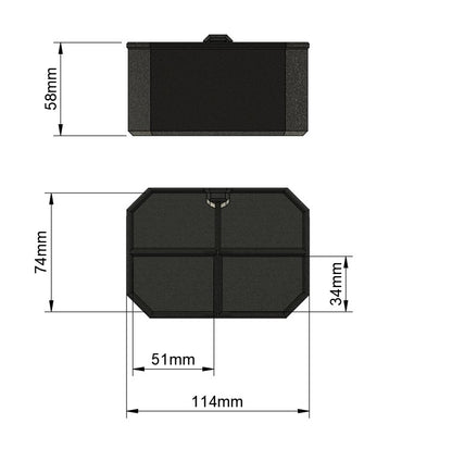 Hylde med 4 rum (9 mm værktøjstavle)