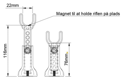Justerbar holder til riffel