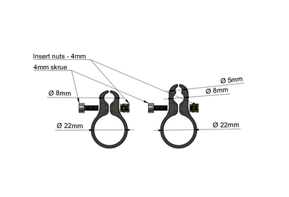 Kabelstyring til knallert - Ø22mm styr