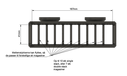 Magasinholder til pistolmagasiner - Justerbar mellemrum