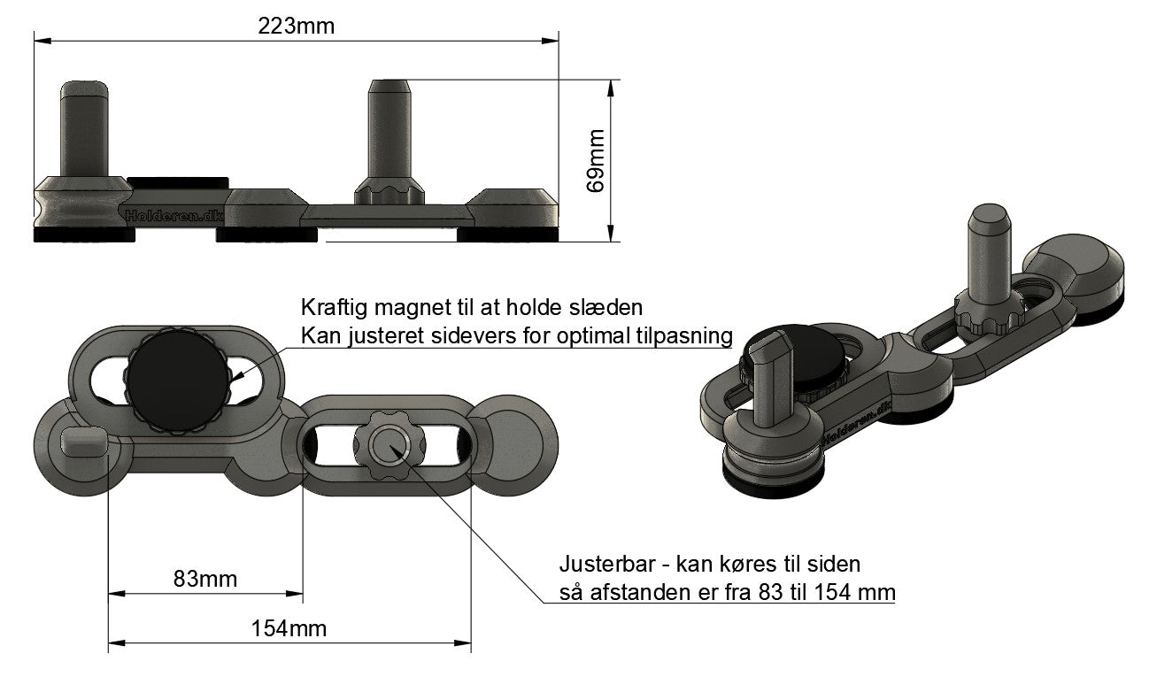 Justerbar - Magnet holder til pistol