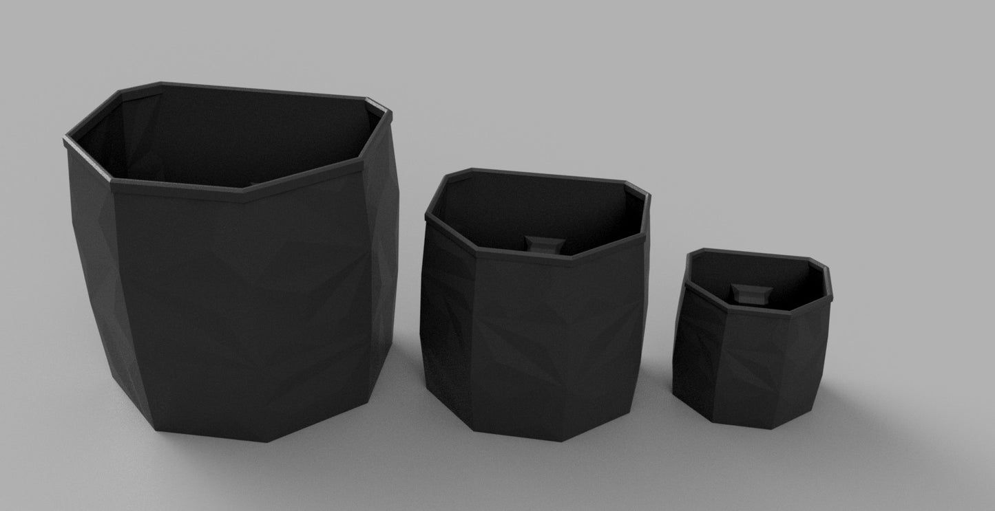 Mønstret krukkesæt - sæt af 3 stk