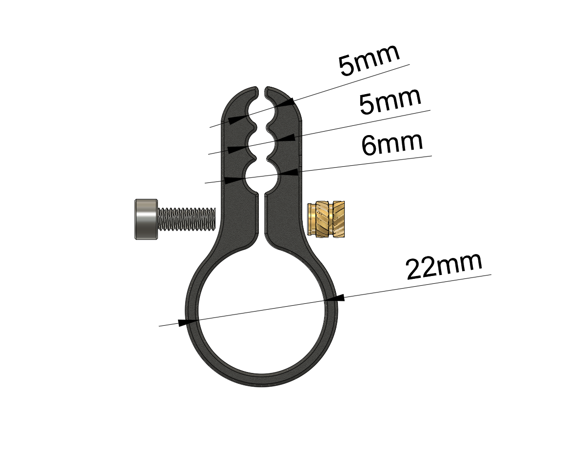 Kabelstyring til knallert - Ø22mm styr