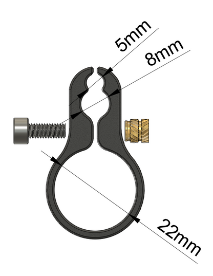 Kabelstyring til knallert - Ø22mm styr