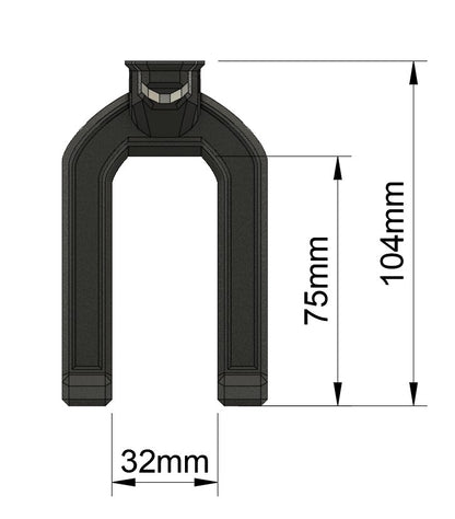 Maskin holder - 32 mm brede ved håndtaget (9 mm værktøjstavle)